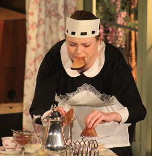 Cat as Edith the maid had plenty of trouble laying the table