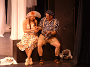 Fishing off the stage!